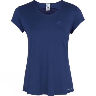 Tee Salomon Comet Plus Manga Corta Mujer Azules - Chile ZLV107429